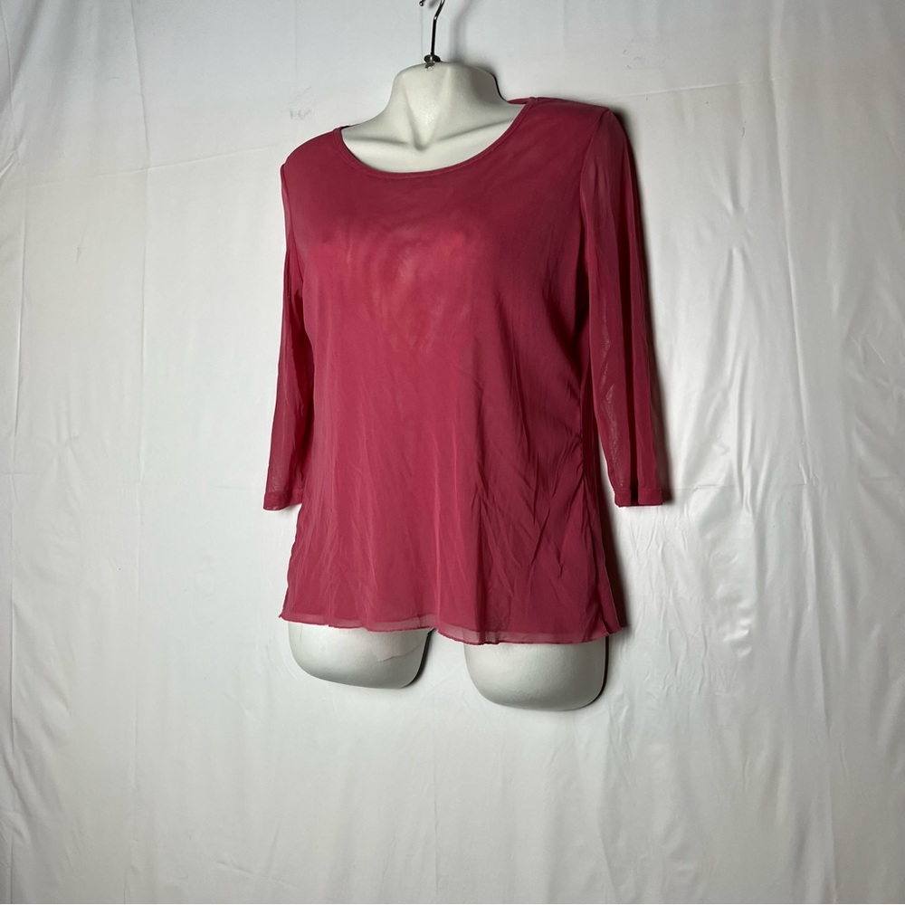 5/$25 Woman‎ 3/4 sleeve pink blouse size small - Picture 5 of 14